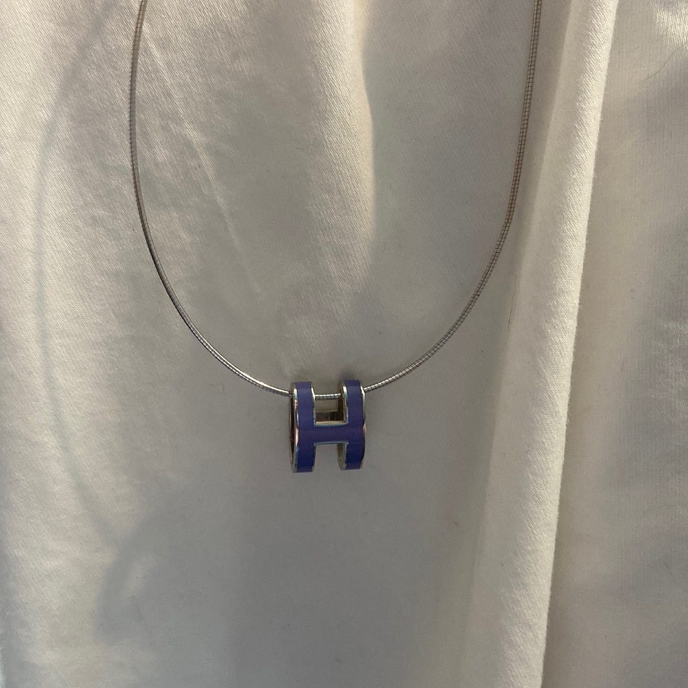 Hermes Silver and Purple Elegant Necklace